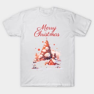 Merry Christmas decorated tree T-Shirt